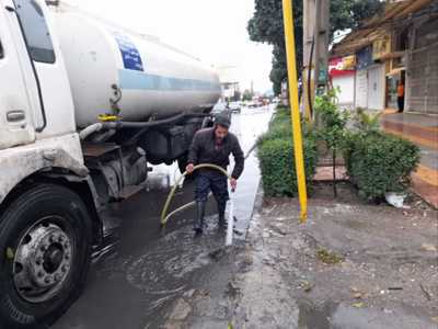 رفع آب گرفتگی معابر سطح شهر آمل