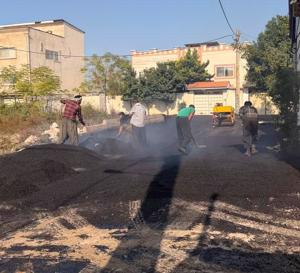 نهضت آسفالت شهری شهرداری آمل در بلوار  آیت الله میرزاهاشم آملی