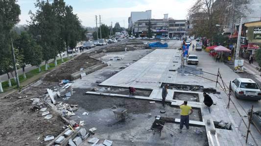 پیشرفت 60 درصدی اجرای فاز دوم پیاده راه سازی هسته مرکزی شهر آمل